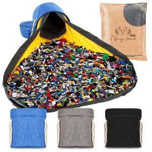Nany Jeans Toy Storage Basket and Play Mat. Building Bricks Toy Storage Organize